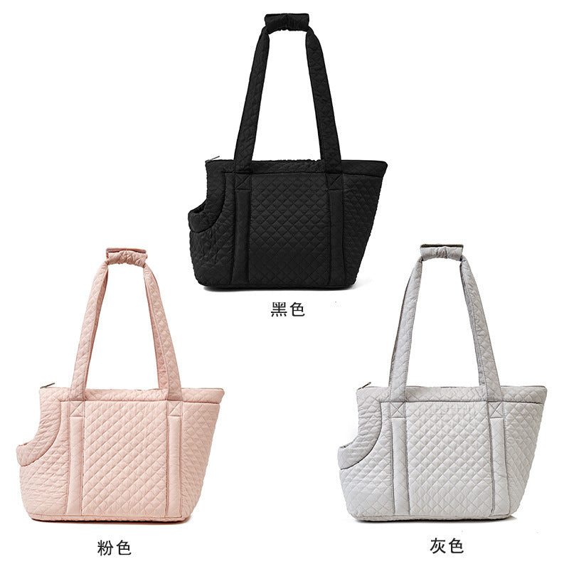 Quilted Pet Portable Single-Shoulder Bag