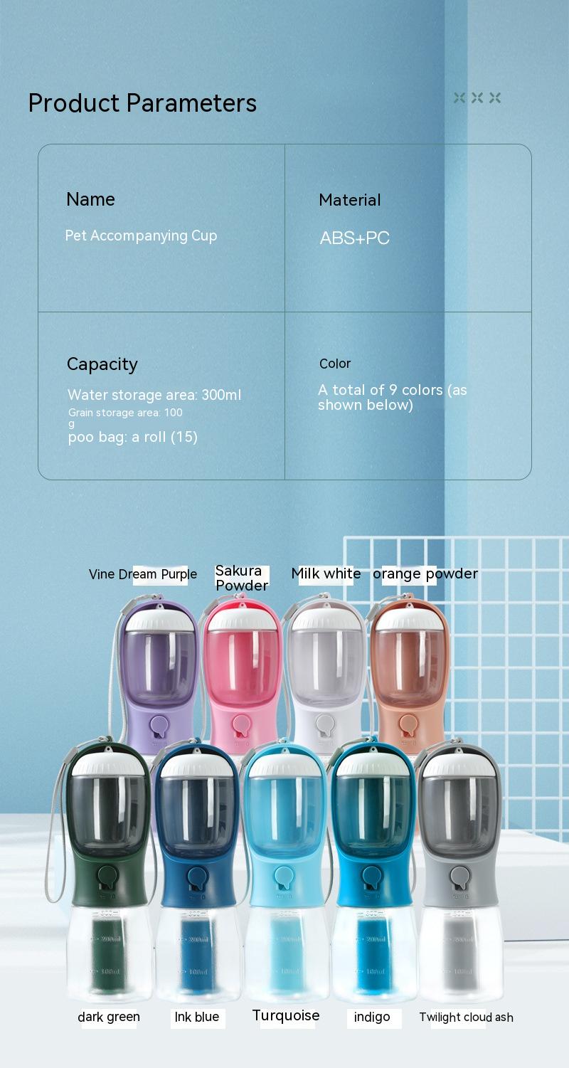 Pet Three-in-One Portable Cup for Feeding and Drinking