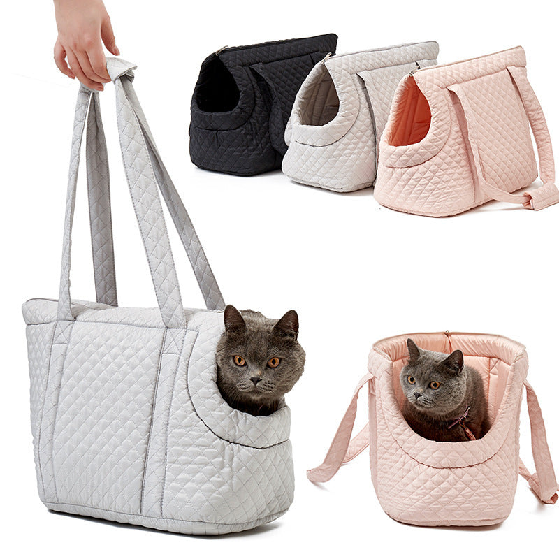 Quilted Pet Portable Single-Shoulder Bag