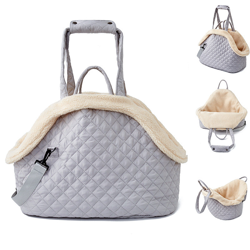 Quilted Pet Portable Single-Shoulder Bag