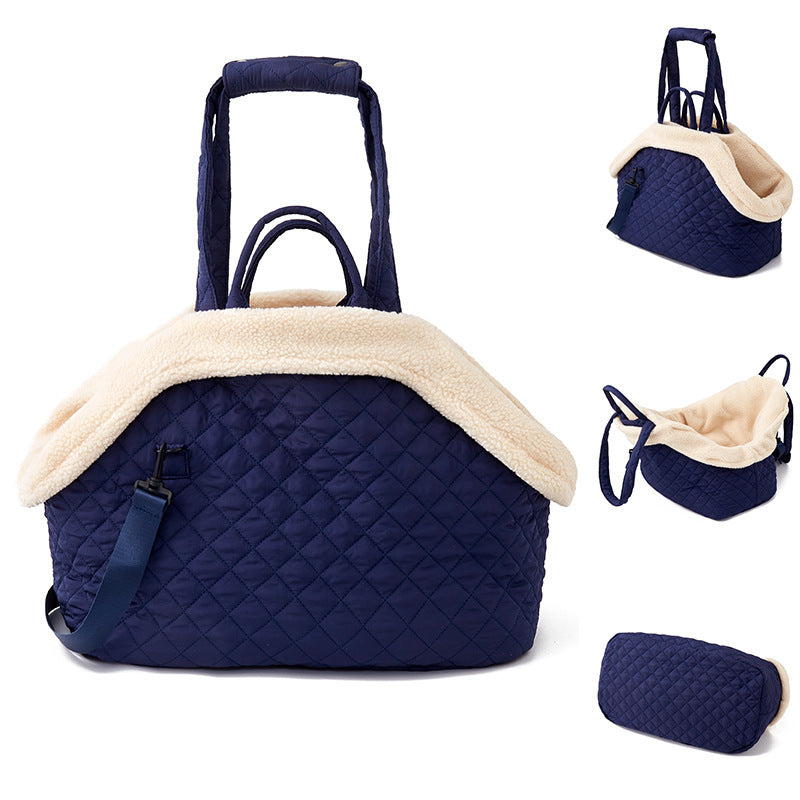 Quilted Pet Portable Single-Shoulder Bag