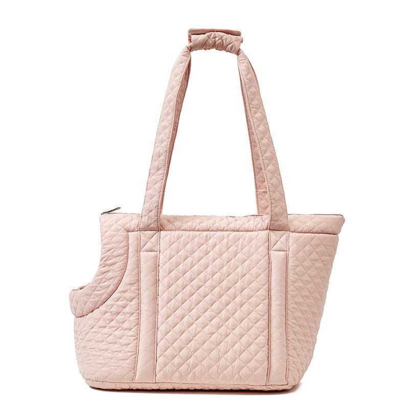 Quilted Pet Portable Single-Shoulder Bag